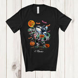 MacnyStore - Personalized Custom Name Orca Riding T-Rex Mummy; Scary Halloween Dinosaur Cosplay; Family T-Shirt