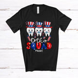 MacnyStore - Personalized Custom Name Ortho Squad; Lovely 4th Of July Orthodontist Technician Braces Dental T-Shirt