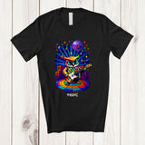 MacnyStore - Personalized Custom Name Owl Disco Sunglasses Playing Rock Guitar; Joyful Guitarist Music T-Shirt