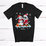 MacnyStore - Personalized Custom Name Panda Build Snowman; Lovely Snow Santa Panda; Family T-Shirt