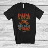 MacnyStore - Personalized Custom Name Papa Is My Name Dirt Bikes Game; Joyful Father's Day Family T-Shirt