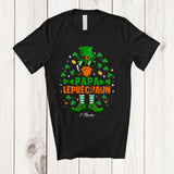 MacnyStore - Personalized Custom Name Papa Leprechaun; Amazing St. Patrick's Day Lucky Shamrock; Family T-Shirt