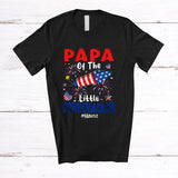 MacnyStore - Personalized Custom Name Papa Of Little Firecracker; Amusing 4th Of July Pregnancy T-Shirt