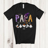 MacnyStore - Personalized Custom Name Papa Spooky Halloween Boo Ghost Witch Papa; Family Group T-Shirt
