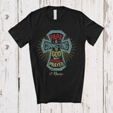 MacnyStore - Personalized Custom Name Papa is Connecting to God Prayer; Amusing Father's Day Vintage Cross T-Shirt
