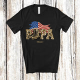 MacnyStore - Personalized Custom Name Papa; Proud Father's Day Dad Veteran Boot; US Flag Patriotic Family T-Shirt