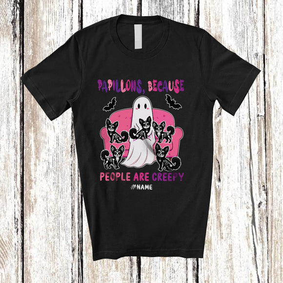 MacnyStore - Personalized Custom Name Papillons Because People Creepy; Lovely Halloween Ghost Boo Owner T-Shirt