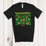 MacnyStore - Personalized Custom Name Paraprofessionals Love Shenanigans; Proud St. Patrick's Day Jobs Shamrock T-Shirt