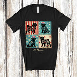 MacnyStore - Personalized Custom Name Patriotic Floral Pug; Proud 4th of July Red Blue White Pug Owner T-Shirt
