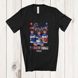 MacnyStore - Personalized Custom Name Patriotic Squad; Amazing 4th Of July Three Whiskey Glasses; Drinking T-Shirt