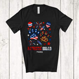 MacnyStore - Personalized Custom Name Patriotic Squad; Awesome 4th Of July Leopard Dog Cat Paws US Flag T-Shirt