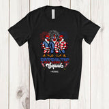 MacnyStore - Personalized Custom Name Patriotic Squad; Lovely 4th Of July Three US Flag Chicken; Farm Farmer T-Shirt