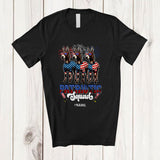 MacnyStore - Personalized Custom Name Patriotic Squad; Lovely 4th Of July Three US Flag Donkey; Farm Farmer T-Shirt