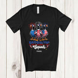 MacnyStore - Personalized Custom Name Patriotic Squad; Lovely 4th Of July Three US Flag Goose; Farm Farmer T-Shirt