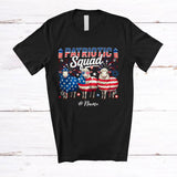 MacnyStore - Personalized Custom Name Patriotic Squad; Lovely 4th of July Three US Flag Sheep; Farmer T-Shirt