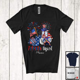 MacnyStore - Personalized Custom Name Patriotic Squad, Proud 4th Of July Bulldozer Construction, Firecrackers T-Shirt