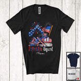 MacnyStore - Personalized Custom Name Patriotic Squad, Proud 4th Of July Excavator Construction, Firecrackers T-Shirt