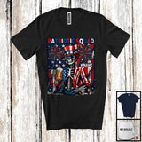 MacnyStore - Personalized Custom Name Patriotic Squad, Proud 4th Of July Skeleton Drinking Beer, USA Drunker T-Shirt