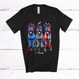 MacnyStore - Personalized Custom Name Patriotic Squad; Proud 4th Of July US Flag Three Cane Corso Owner T-Shirt