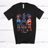 MacnyStore - Personalized Custom Name Patriotic Squad; Proud 4th Of July US Flag Three Dobermanns Owner T-Shirt