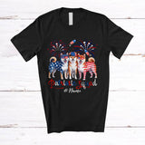 MacnyStore - Personalized Custom Name Patriotic Squad; Proud 4th Of July US Flag Three Shiba Owner T-Shirt