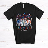 MacnyStore - Personalized Custom Name Patriotic Squad; Proud 4th Of July US Flag Three St. Bernard Owner T-Shirt