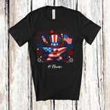 MacnyStore - Personalized Custom Name Patriotic Starfish With US Flag; Lovely 4th Of July Starfish Sea Animal T-Shirt