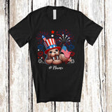 MacnyStore - Personalized Custom Name Patriotic Walrus With US Flag; Lovely 4th Of July Walrus Sea Animal T-Shirt
