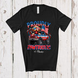 MacnyStore - Personalized Custom Name Pawtriotic; Lovely 4th Of July Sproodle On Monster Truck; Patriotic T-Shirt