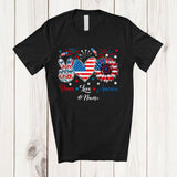 MacnyStore - Personalized Custom Name Peace Love America; Amazing 4th Of July US Flag Sunflower Patriotic T-Shirt
