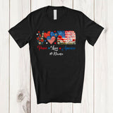 MacnyStore - Personalized Custom Name Peace Love America; Proud 4th Of July Flowers Hand Sign Heart; Patriotic T-Shirt