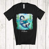 MacnyStore - Personalized Custom Name Penguin Reading Book; Lovely Teacher Librarian Book Nerd; Sea Animal T-Shirt