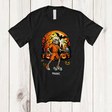 MacnyStore - Personalized Custom Name Petanquel Skeleton Player; Horror Halloween Moon Sport Playing Team T-Shirt