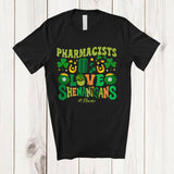 MacnyStore - Personalized Custom Name Pharmacists Love Shenanigans; Proud St. Patrick's Day Pharmacist Shamrock T-Shirt