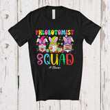 MacnyStore - Personalized Custom Name Phlebotomist Squad; Awesome Easter Three Bunny Gnomes; Egg Hunting T-Shirt