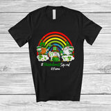 MacnyStore - Personalized Custom Name Phlebotomist Squad; Joyful St. Patrick's Day Three Gnomes; Rainbow T-Shirt