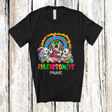 MacnyStore - Personalized Custom Name Phlebotomist; Adorable Easter Bunnies Hunting Eggs; Rainbow Family T-Shirt