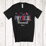 MacnyStore - Personalized Custom Name Physical Therapist; Amazing 4th Of July US Flag Patriotic; Jobs Proud T-Shirt