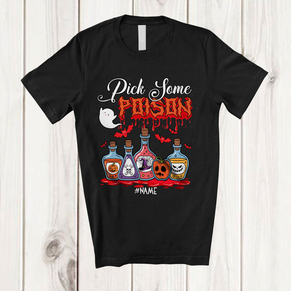 MacnyStore - Personalized Custom Name Pick Some Poison; Scary Halloween Costume Perfume Collection; Family T-Shirt