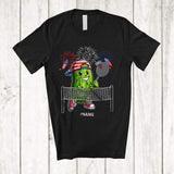 MacnyStore - Personalized Custom Name Pickle Playing Badminton; Joyful 4th Of July Sport Player; Patriotic T-Shirt