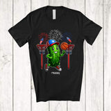 MacnyStore - Personalized Custom Name Pickle Playing Basketball; Joyful 4th Of July Sport Player; Patriotic T-Shirt