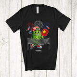 MacnyStore - Personalized Custom Name Pickle Playing Pickleball; Joyful 4th Of July Sport Player; Patriotic T-Shirt