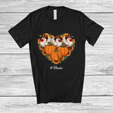 MacnyStore - Personalized Custom Name Pilgrim Chicken Pumpkin Sunflower Heart; Lovely Thanksgiving Farmer T-Shirt