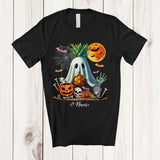 MacnyStore - Personalized Custom Name Pineapple Wearing Ghost Boo Costume; Creepy Halloween Fruit Vegan T-Shirt