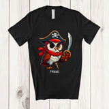 MacnyStore - Personalized Custom Name Pirate Owl; Scary Halloween Owl Bird Lover; Family Group T-Shirt