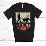 MacnyStore - Personalized Custom Name Pit Bull Dad; Amazing Father's Day Paws T-Rex Dinosaur; Family T-Shirt