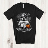 MacnyStore - Personalized Custom Name Pit bull Boo Ghost Cosplay; Lovely Halloween Pit bull Sunglasses; Family T-Shirt