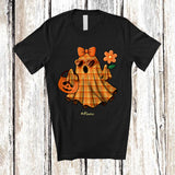 MacnyStore - Personalized Custom Name Plaid Boo Bobble Flower; Amazing Halloween Ghost Bow Tie Pumpkin T-Shirt