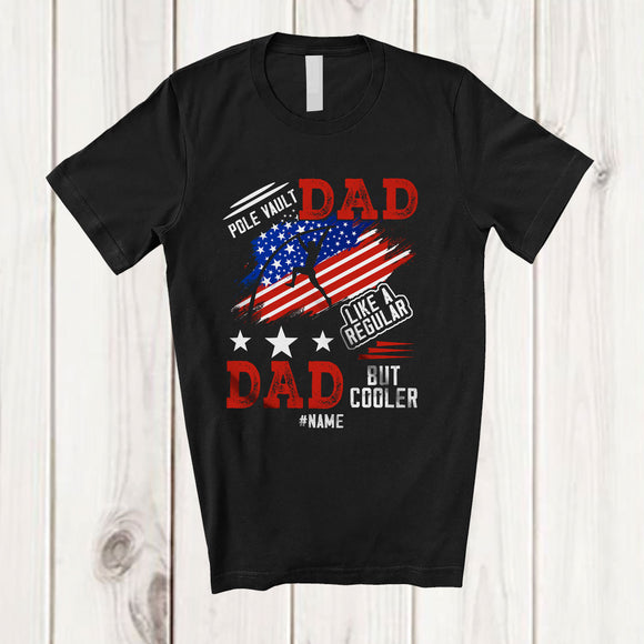 MacnyStore - Personalized Custom Name Pole Vault Dad Definition Cooler; Joyful Father's Day Vintage US Flag T-Shirt