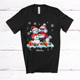 MacnyStore - Personalized Custom Name Poodle Build Snowman; Lovely Snow Santa Poodle; Family T-Shirt